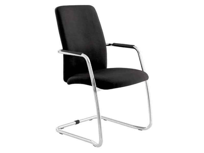 Sedia visitatore con slitta Unisit Lithium LTLTA schienale alto – rivest. ignifugo nero – LTLTA/IN