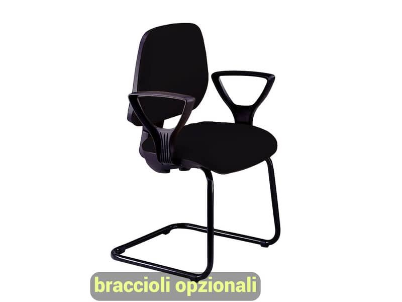 Sedia operativa visitatore Unisit Leda LDS Eco smart su slitta – rivestimento Eco – nero – LDS/EN