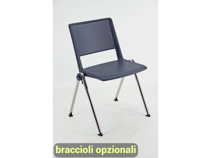 Sedia visitatore a 4 gambe Unisit Revolution RECP – schienale rigido rete PPL blu – conf. 2 pezzi – RECP/2/BL