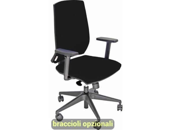 Sedia operativa girevole Unisit Larissa LR1S - rivestimento ecopelle nero - LR1S/KN