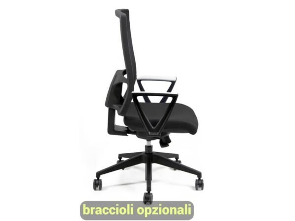 Sedia operativa girevole Unisit Nereide NDA schienele in rete - rivestimento Eco nero - NDA/EN