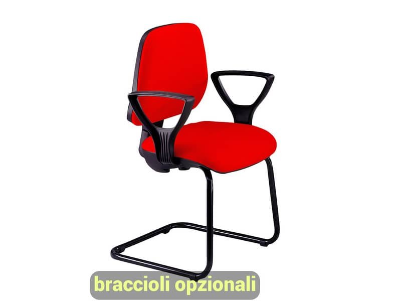 Sedia operativa visitatore Unisit Leda LDS Eco smart su slitta – rivestimento Eco – rosso – LDS/ER