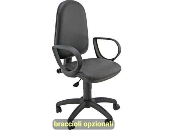 Sedia operativa girevole Unisit Jupiter JUSB/SB Eco smart rivest. ecopelle nero - JUSB/SB/KN