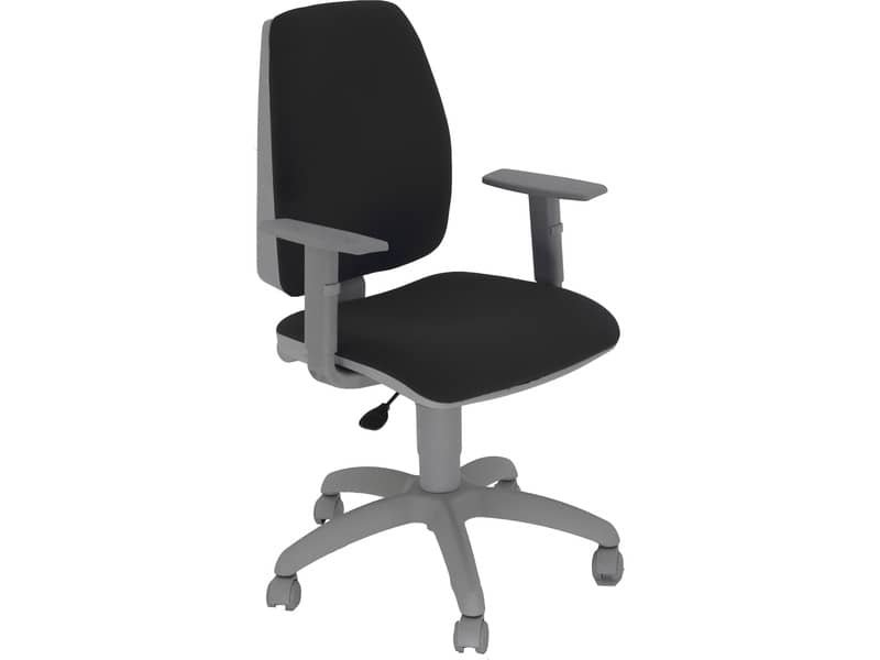 Sedia operativa girevole Unisit Jupiter JUBRG Eco smart – base grigia – rivest. Eco nero – con braccioli – JUBRG/EN