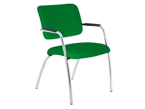 Sedia visitatore a 4 gambe Unisit Lithium LT4G struttura cromata - rivest. Eco verde - LT4G/EV