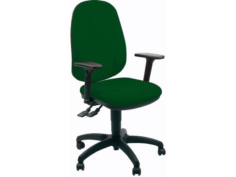 Sedia operativa girevole Unisit Giano GIGI Eco Smart rivestimento PPL verde – braccioli inclusi – GIGI/BR3D/EV