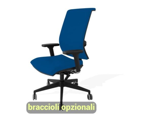 Sedia semidirezionale girevole Unisit Galatea GTJE schienale in rete - rivest. ignifugo blu - GTJE/IB