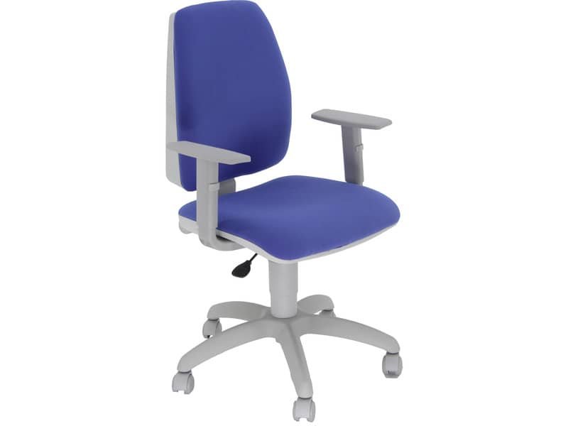 Sedia operativa girevole Unisit Jupiter JUBRG Eco smart – base grigia – rivest. ignifugo blu – con braccioli – JUBRG/IB