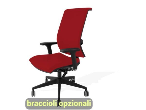 Sedia semidirezionale girevole Unisit Galatea GTJE schienale in rete - rivest. ignifugo rosso - GTJE/IR