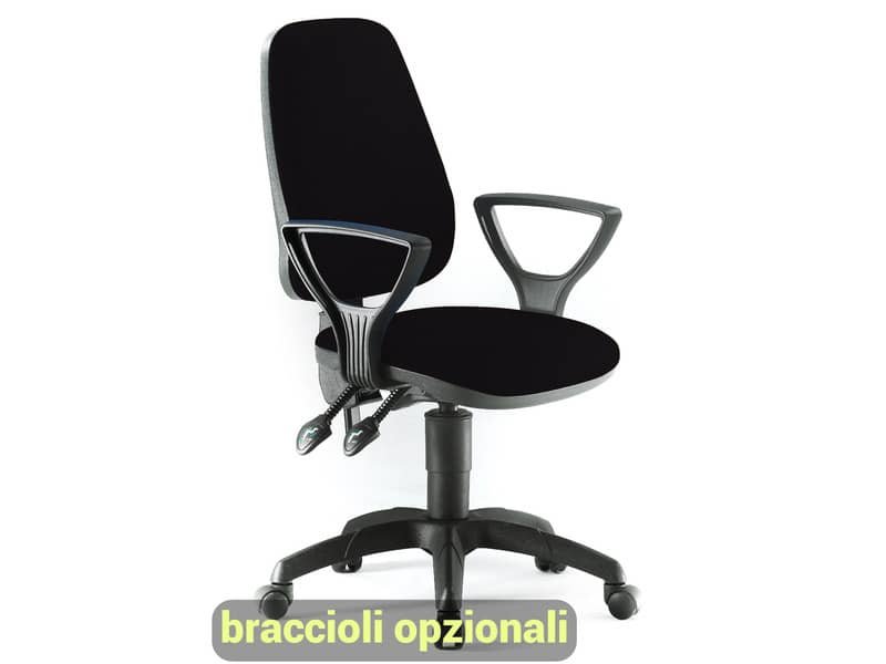 Sedia operativa girevole Unisit Leda LDAY Eco smart – schienale alto – rivestimento ignifugo nero – LDAY/IN