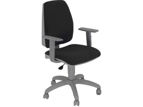 Sedia operativa girevole Unisit Jupiter JUBRG Eco smart - base grigia - rivest. ignifugo nero - con braccioli - JUBRG/IN
