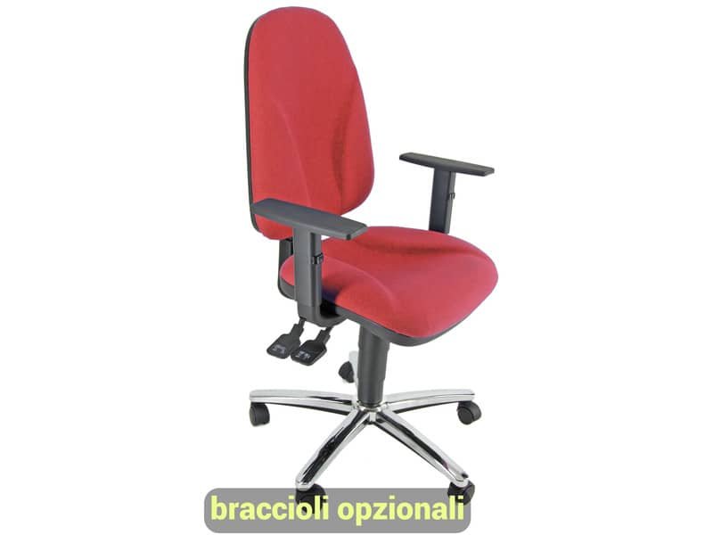 Sedia operativa girevole Unisit Team TMSYC Eco smart – schiuma sagomata – rivestimento ignifugo rosso – TMSYC/IR