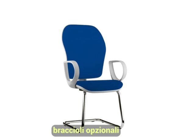 Sedia operativa interlocutore su slitta Unisit Hubble Grafix HUHUSGR schienale rete nero - sedile Eco blu