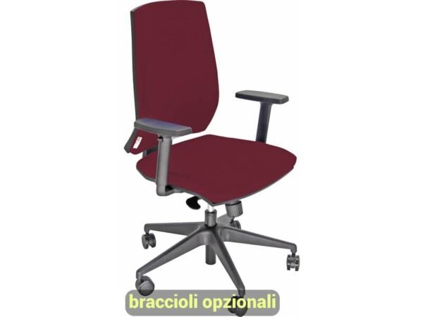 Sedia operativa girevole Unisit Larissa LR1S - rivestimento ignifugo bordeaux - LR1S/ID