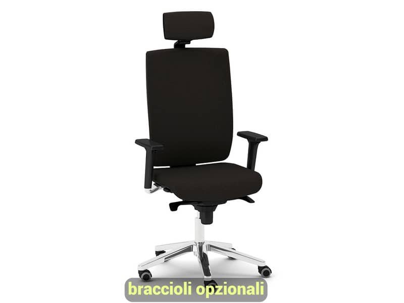 Sedia semidirezionale girevole Unisit Kind KIPGT con poggiatesta rivestimento ignifugo nero – KIPGT/IN
