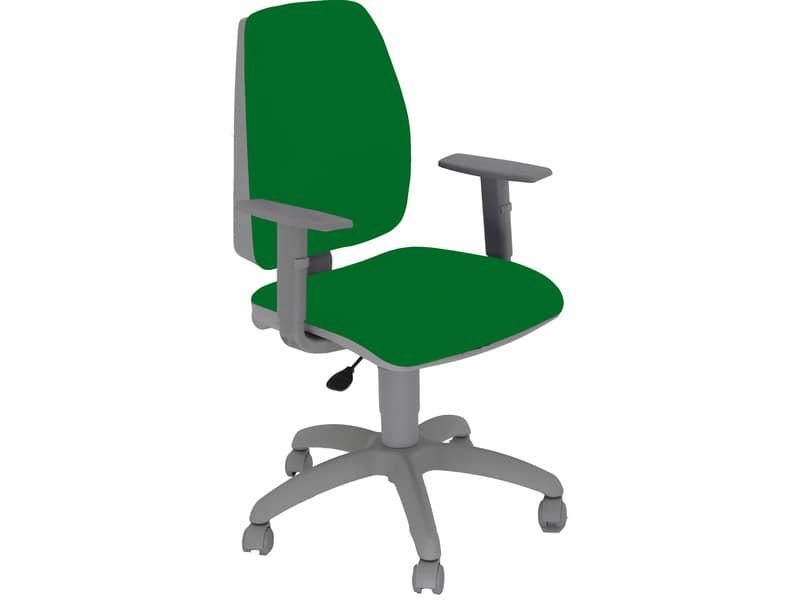 Sedia operativa girevole Unisit Jupiter JUBRG Eco smart – base grigia – rivest. Eco verde – con braccioli – JUBRG/EV