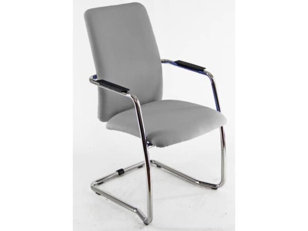 Sedia visitatore con slitta Unisit Lithium LTLTA schienale alto - rivest. ignifugo grigio scuro - LTLTA/IT