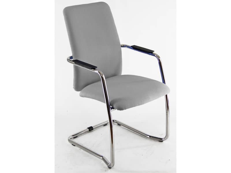 Sedia visitatore con slitta Unisit Lithium LTLTA schienale alto – rivest. ignifugo grigio scuro – LTLTA/IT