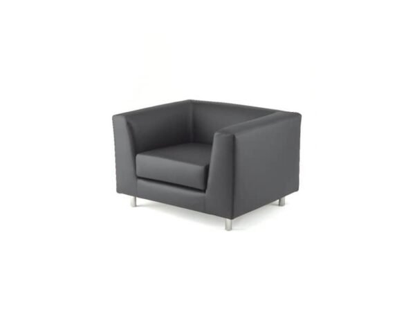 Divano attesa a 1 posto Unisit Quad QD1 schienale fisso - rivestimento tessuto ignifugo grigio scuro - QD1/IT