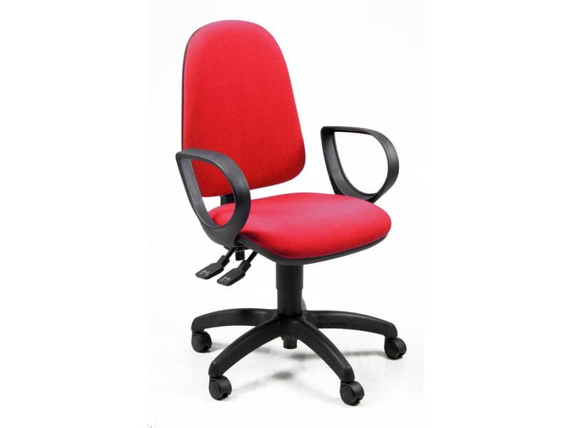 Sedia operativa girevole Unisit Jupiter JUYG Eco smart rivestimento ignifugo rosso – con braccioli – JUYG/BRJ/IR