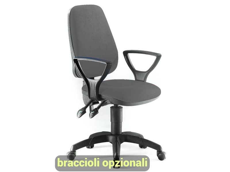 Sedia operativa girevole Unisit Leda LDAY Eco smart – schienale alto – rivest. ignifugo grigio scuro LDAY/IT