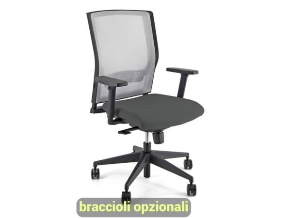 Sedia operativa girevole Unisit X Ray X2 schienale in rete grigio - rivestimento Eco grigio scuro - X2/ET