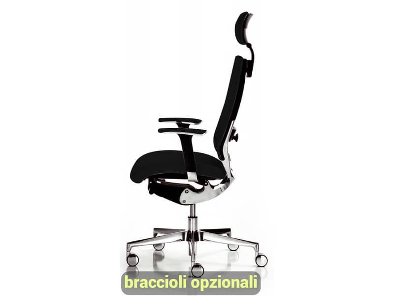 Sedia semidirezionale girevole Unisit Concept COTPG ergonomica con poggiatesta rivestimento ecopelle nero – COTPG/KN