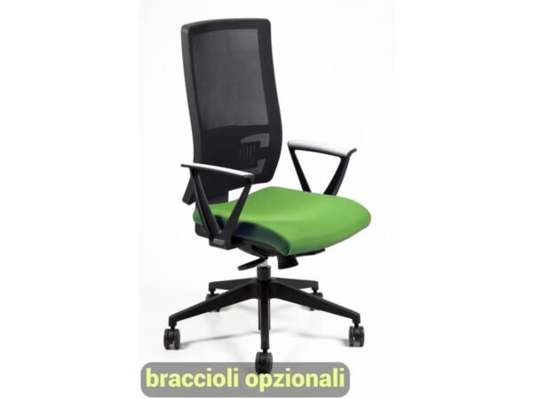 Sedia operativa girevole Unisit Nereide NDA schienele in rete - rivestimento Eco verde - NDA/EV