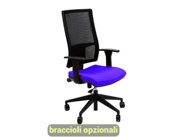 Sedia operativa girevole Unisit Nereide NDA schienele in rete - rivestimento fili di luce blu - NDA/F11