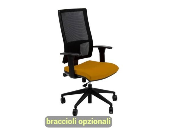 Sedia operativa girevole Unisit Nereide NDA schienele in rete - rivestimento Eco arancione - NDA/EA