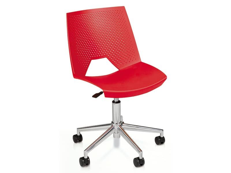Sedia visitatore girevole Unisit Strike SKG schienale a rete – PPL rosso SKG/RO