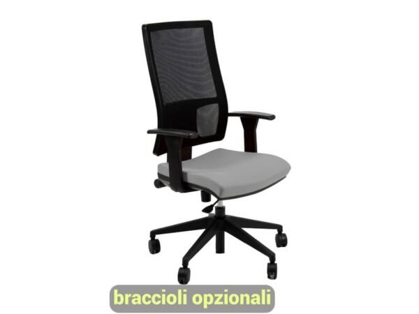 Sedia operativa girevole Unisit Nereide NDA schienele in rete - rivestimento Eco grigio scuro - NDA/ET