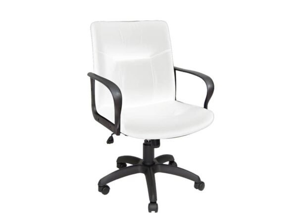 Poltrona direzionale girevole Unisit Eridanus ERD Eco Smart schienale basso - rivestimento ecopelle bianco -ERD/KQ