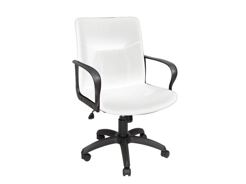 Poltrona direzionale girevole Unisit Eridanus ERD Eco Smart schienale basso – rivestimento ecopelle bianco -ERD/KQ