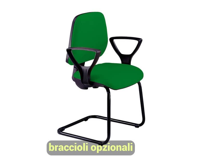 Sedia operativa visitatore Unisit Leda LDS Eco smart su slitta – rivestimento Eco – verde – LDS/EV