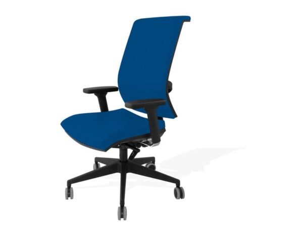 Sedia semidirezionale girevole Unisit Galatea GTJE schienale in rete - rivest. fili luce blu con braccioli GTJE/BR/F11