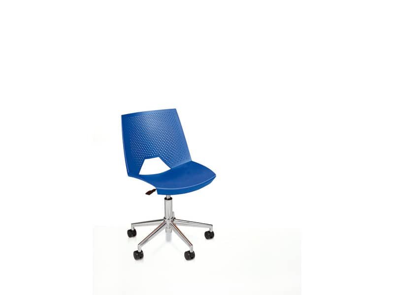 Sedia visitatore girevole Unisit Strike SKG schienale a rete – PPL blu SKG/BL