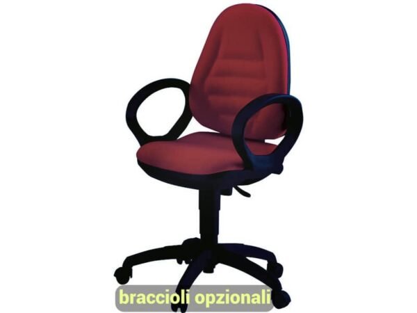Sedia operativa girevole Unisit Metis MTA Eco Smart - rivestimento ignifugo bordeaux - MTAS/ID