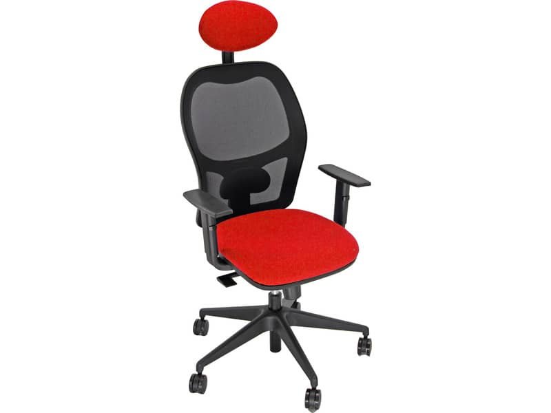 Sedia operativa girevole Unisit Hubble HUHUPG con poggiatesta – rivestimento Eco rosso con braccioli HUHUPG/BR/ER