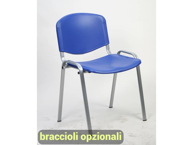 Sedia visitatore a 4 gambe Unisit Dado D5PC – struttura cromo – PPL blu – conf. 2 pezzi – D5PC/2/BL