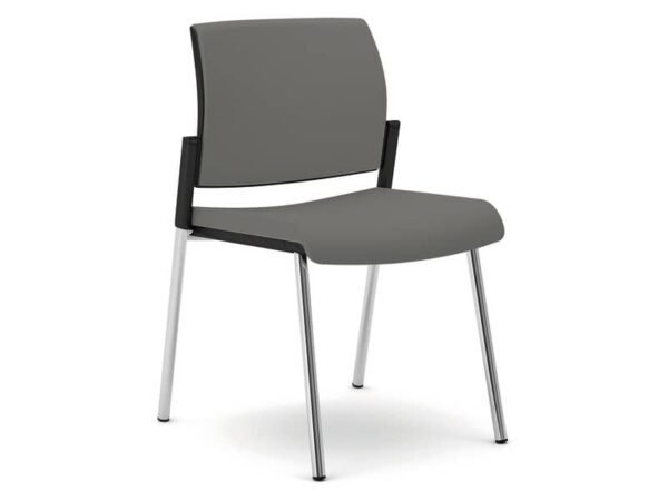 Sedia visitatore 4 gambe Unisit Kind KI4GTBB rivestimento pelle grigio - KI4GTBB/PT
