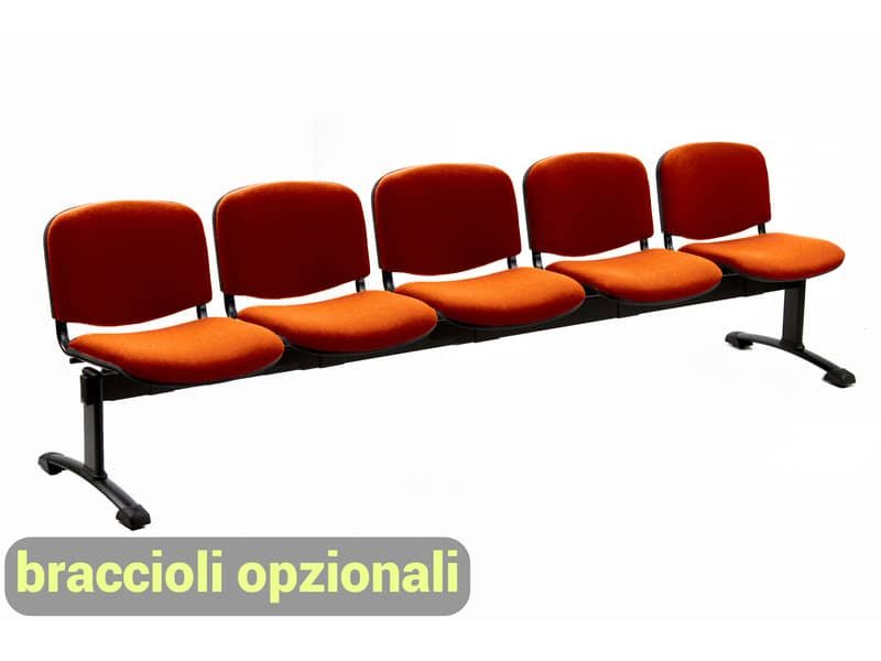 Panca 5 posti attesa Unisit Dado D55P – rivestimento Eco arancione D55P/EA