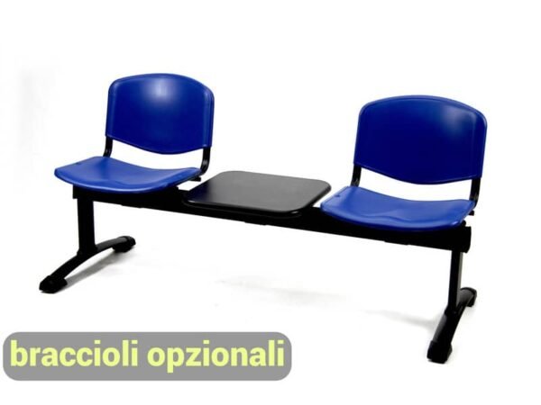 Panca 2 posti attesa Unisit Dado D5P2PT con tavolino - PPL blu D5P2PT/BL