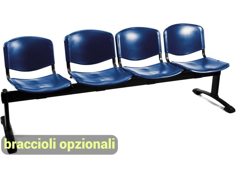 Panca 4 posti attesa Unisit Dado D54P – rivestimento ignifugo blu D54P/IB