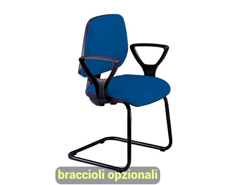 Sedia operativa visitatore Unisit Leda LDS Eco smart su slitta – rivestimento Eco – blu – LDS/EB