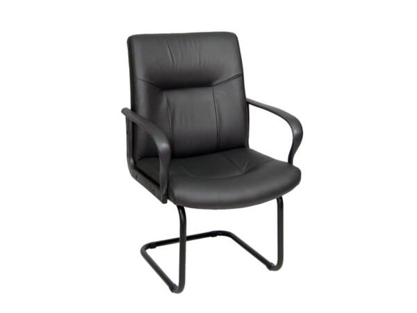 Sedia visitatore direzionale Unisit Eridanus ERV Eco Smart su slitta - rivestimento ecopelle nero - ERV/KN