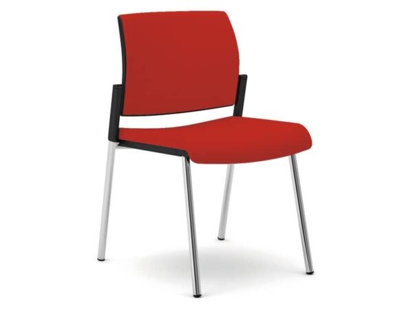 Sedia visitatore 4 gambe Unisit Kind KI4GTBB rivestimento ignifugo rosso - KI4GTBB/IR