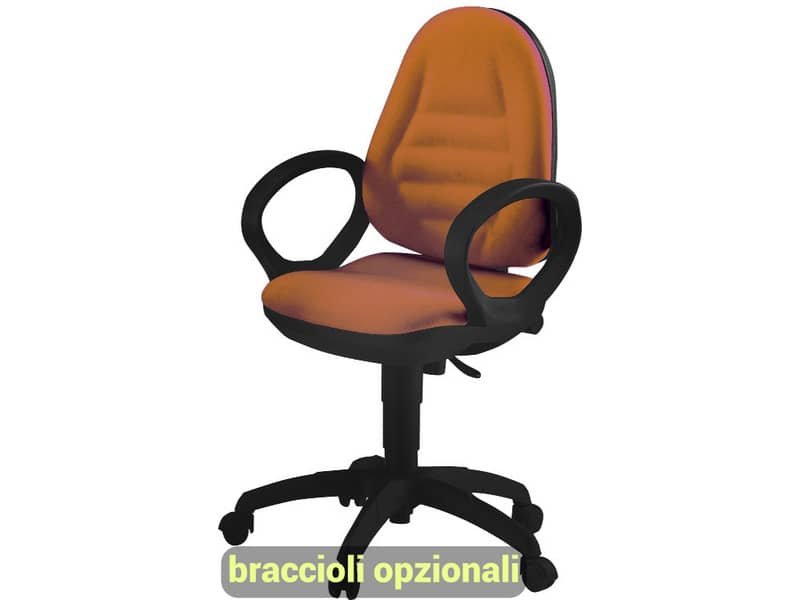 Sedia operativa girevole Unisit Metis MTA Eco Smart – rivestimento Eco arancione – MTAS/EA