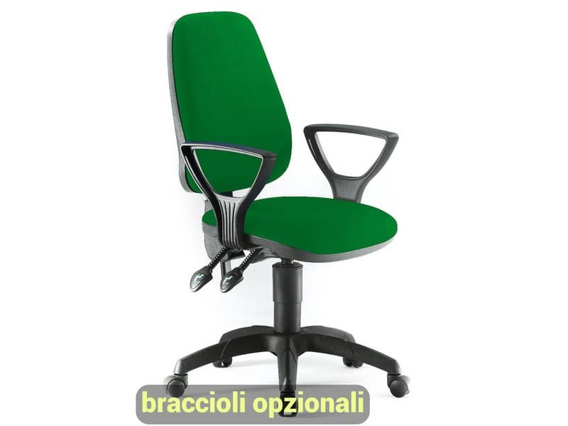 Sedia operativa girevole Unisit Leda LDAY Eco smart – schienale alto – rivestimento Eco verde – LDAY/EV