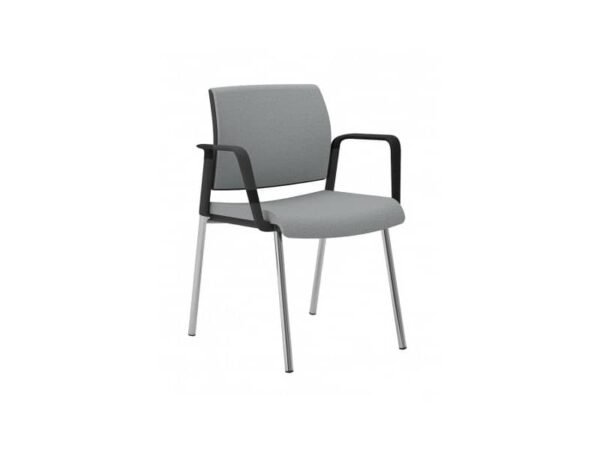 Sedia visitatore 4 gambe Unisit Kind KI4GNBR rivestimento  ignifugo grigio scuro - con braccioli KI4GNBR/IT